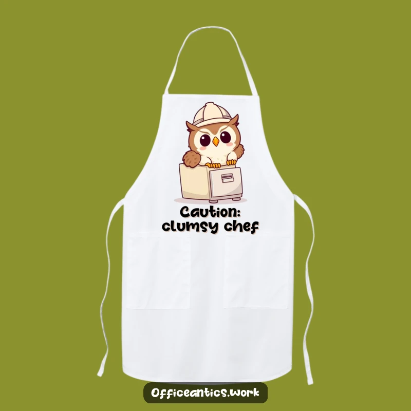 Funny Owl Chef Apron: Cute Hard Hat Protection for Messy Cooks
