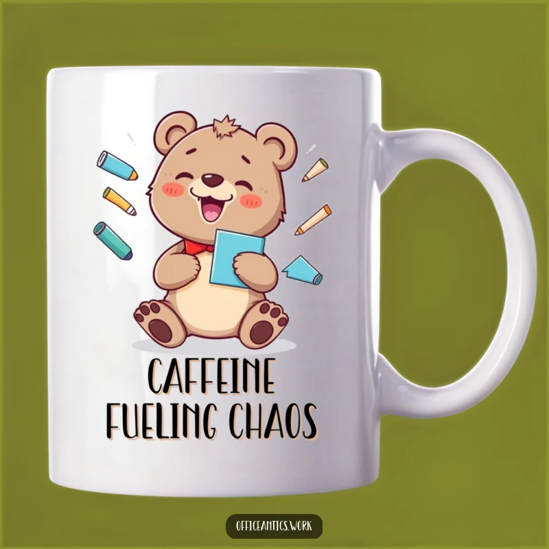 Funny Bear Cub Juggling Mug: Cheerful Office Gift for Multitaskers
