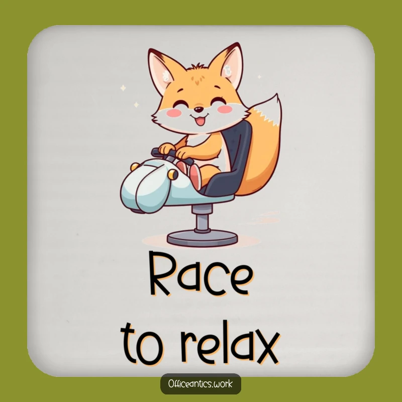 Funny Fox Swivel Chair Coaster: Protect Surfaces with Racing Flair