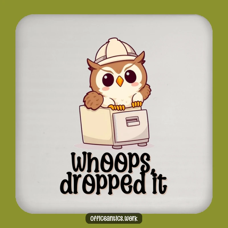 Funny Owl File Cabinet Coaster: Protect Surfaces with a Giggle