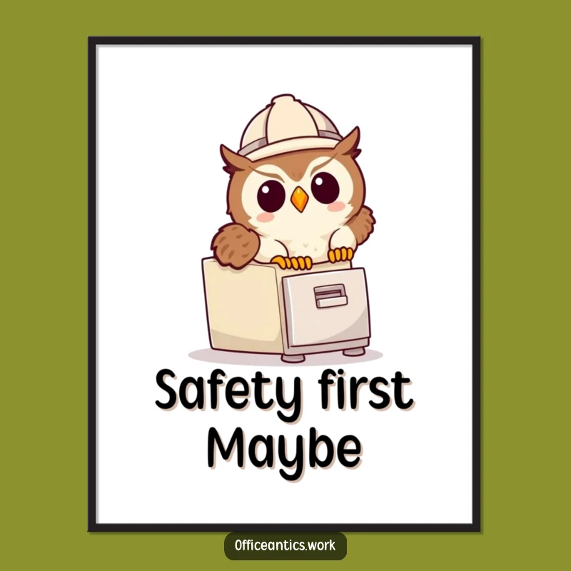 Funny Free Printable Wall Art: Tripping Owl, Hilarious Downloadable Decor Gift