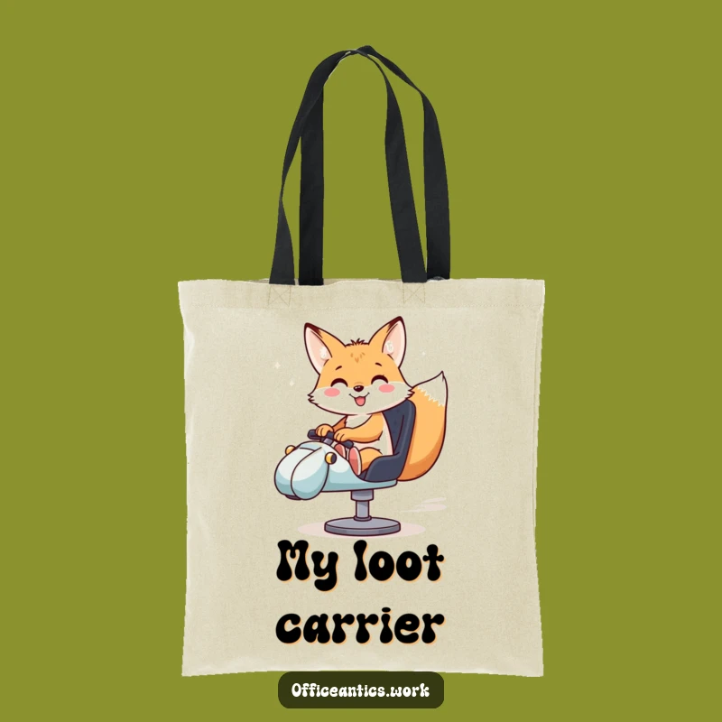 Funny Fox Swivel Chair Tote Bag: Carry Your Speed with Style